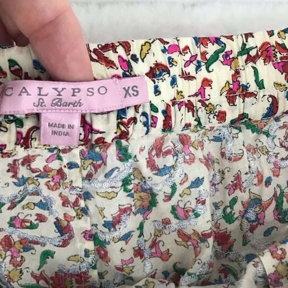 Calypso St. Barth Two Piece Short Set Embroidered Top & Shorts Beach Size XS - Picture 4 of 8